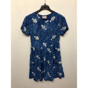Vintage Club Mystique Women Short Sleeve Dress Size Small Blue M201 -17